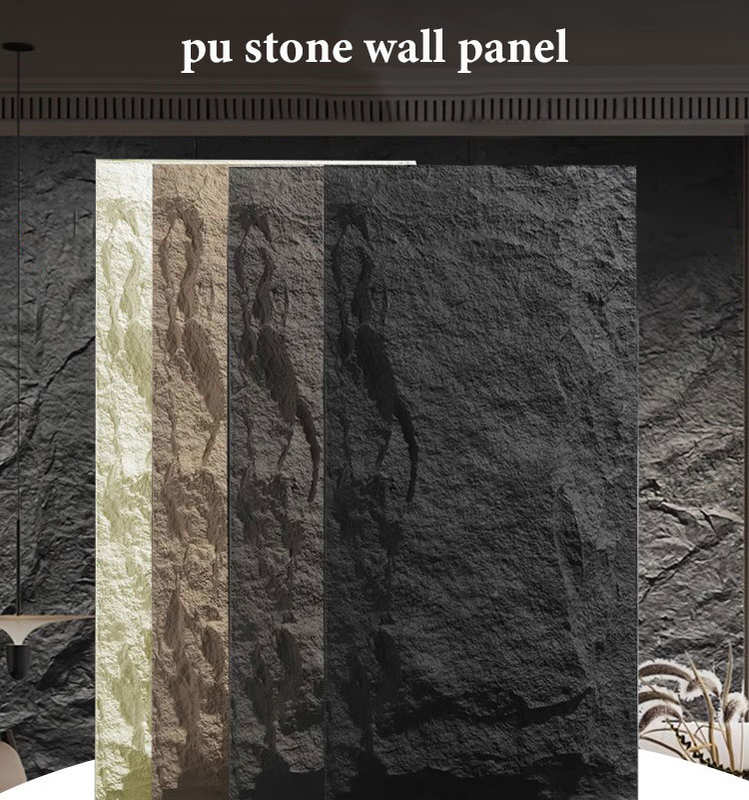 Panel de pared de piedra de PU Artificial falso decorativo