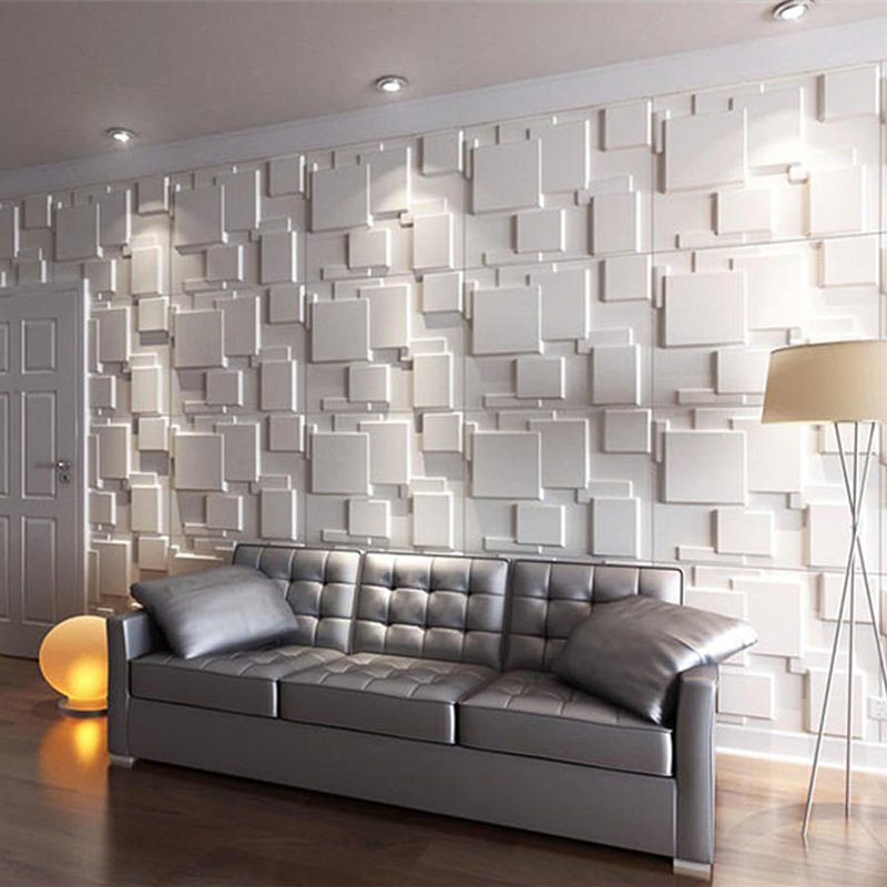 Paneles de Pared 3D, Papel Tapiz, Recubrimientos de Pared para Decoración del Hogar, Paneles de PVC Modernos Geométricos para Villa Interior