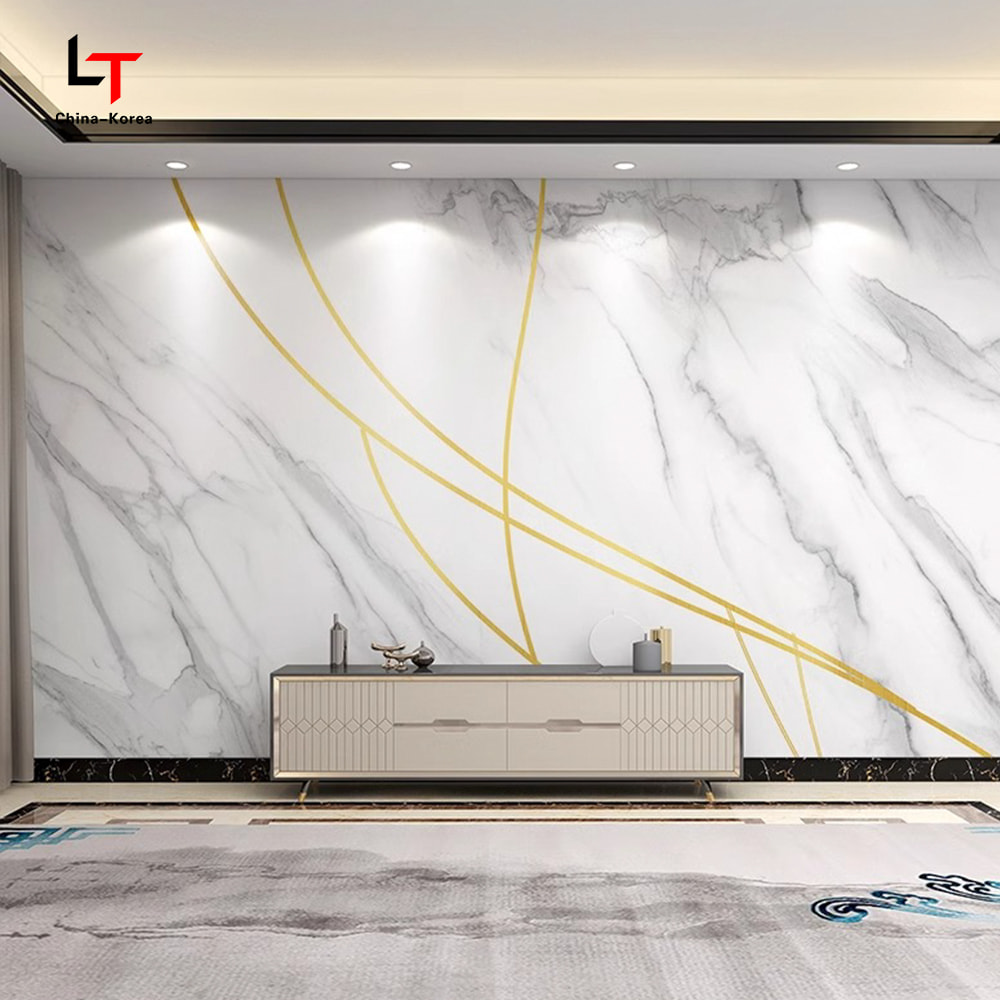 1220 × 2440 mm Panel de cristal de carbono PVC Impresionante Fireproof Decorative Wall Swinter para exteriores con recubrimiento UV