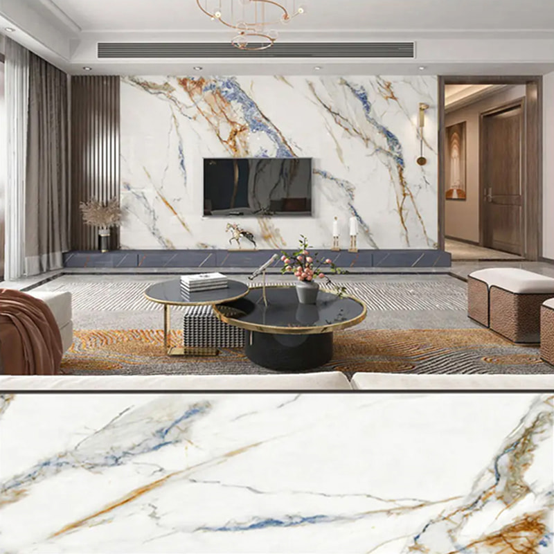 1220 mm × 2440 mm SPC Panel de pared Bathing Board Pared Wall Paneles decorativos de UV de interiores Eco