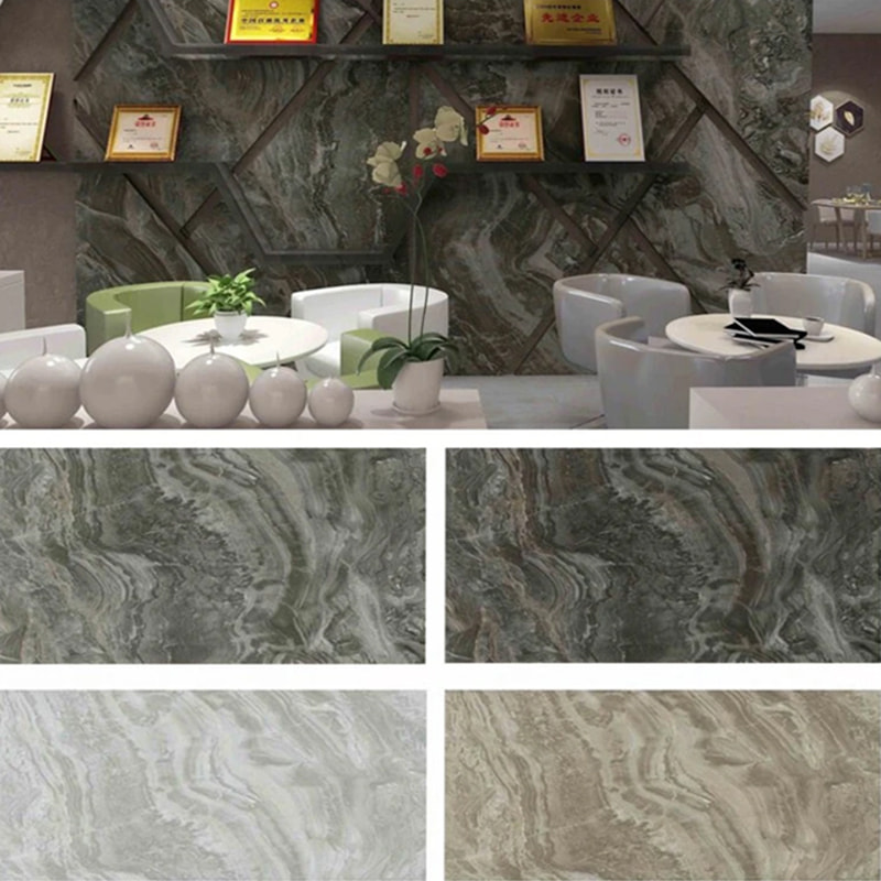 1220 mm × 2440 mm SPC Panel de pared Bathing Board Pared Wall Paneles decorativos de UV de interiores Eco