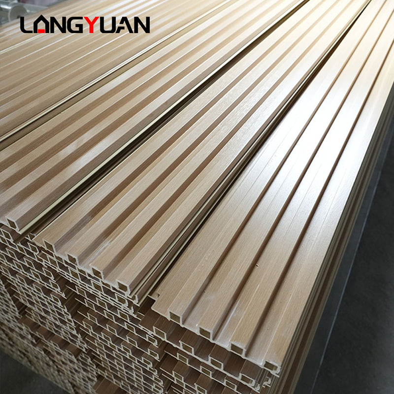 Paneles Decorativos de Madera Natural y Plástico Compuesto WPC PVC para Revestimiento Interior, Paneles de Pared Ranurados para Interiores