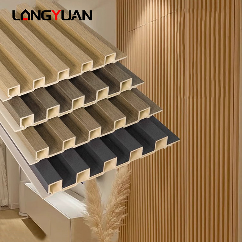 Paneles Decorativos de Madera Natural y Plástico Compuesto WPC PVC para Revestimiento Interior, Paneles de Pared Ranurados para Interiores
