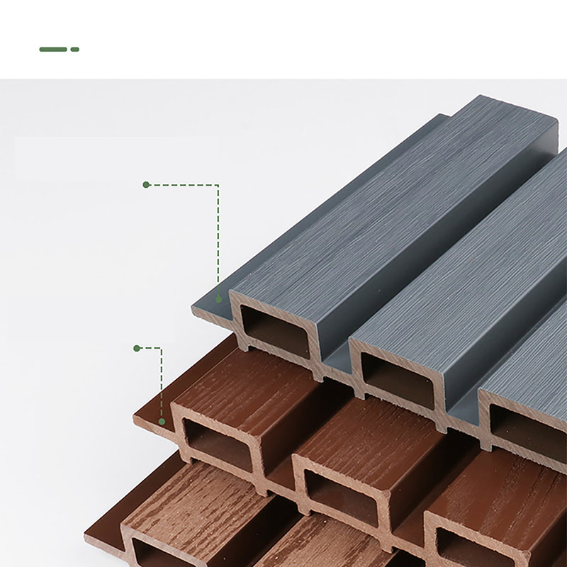 Panel de Pared Fluted de PVC WPC Resistente al Agua con Rejilla Cepillada Antideslizante para Fachadas Exteriores y Baños