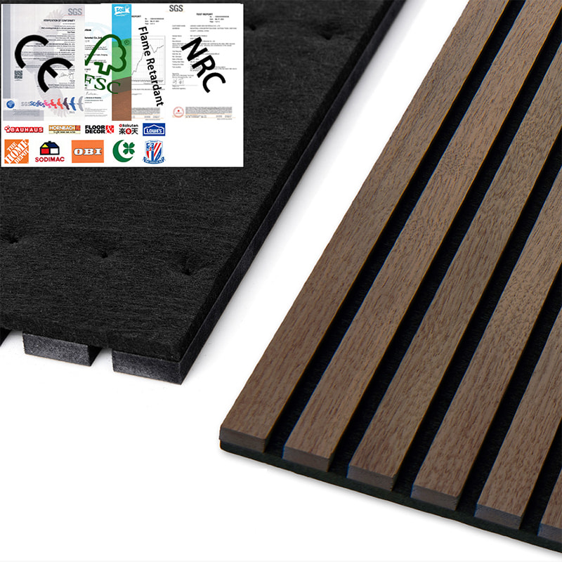 Decoración de Pared WPC Akupanel Diseño 3D, Paneles Acústicos de Poliéster para Interior, Aislamiento de Sonido de Madera, Paneles Acústicos de Rejilla de Aislamiento de Sonido