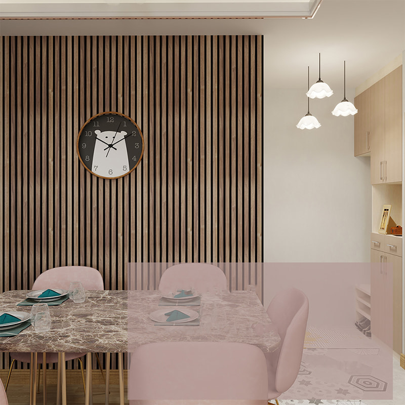 Decoración de Pared WPC Akupanel Diseño 3D, Paneles Acústicos de Poliéster para Interior, Aislamiento de Sonido de Madera, Paneles Acústicos de Rejilla de Aislamiento de Sonido