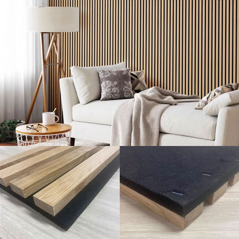 Paneles Acústicos Decorativos WPC para Interior, Diseño Interconectado, Aislante Acústico, Ignífugos, Absorbedores de Sonido, Rejilla Exterior