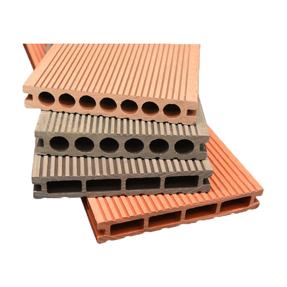 Decking Exterior WPC Interlock, Revestimiento 3D Embossing, Panel de Decking Compuesto con Grano de Madera, Suelo Texturizado de Plástico y Madera