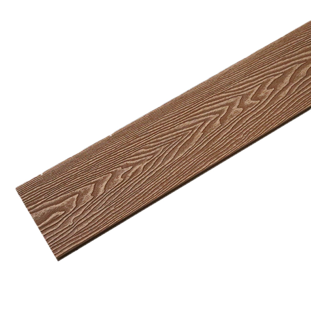 Decking Exterior WPC Interlock, Revestimiento 3D Embossing, Panel de Decking Compuesto con Grano de Madera, Suelo Texturizado de Plástico y Madera
