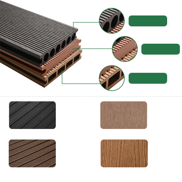 Piso DIY Interlocking para Exterior, Patio WPC, Piso Compuesto Resistente al Agua, Baldosas de Decking con Sistema Interlock