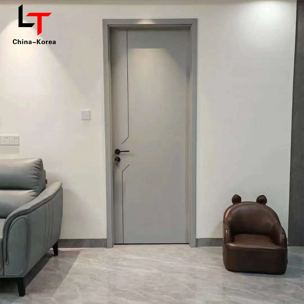 Puerta de WPC, impermeable, insonorizada, para dormitorio de Hospital, habitación Interior, Interior compuesto de plástico y madera de PVC con marco de puerta