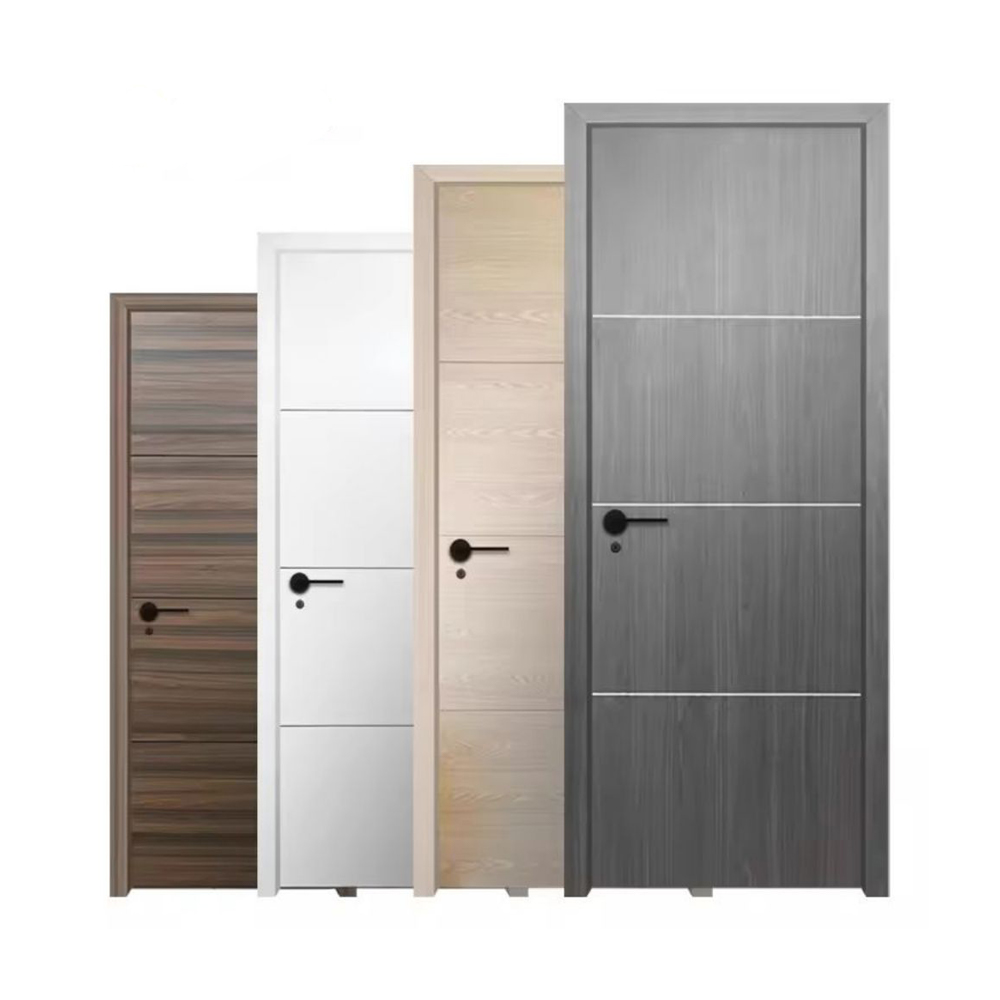 Puerta de WPC, impermeable, insonorizada, para dormitorio, habitación Interior, PVC, madera, plástico, Interior compuesto con marco con cerraduras y manijas